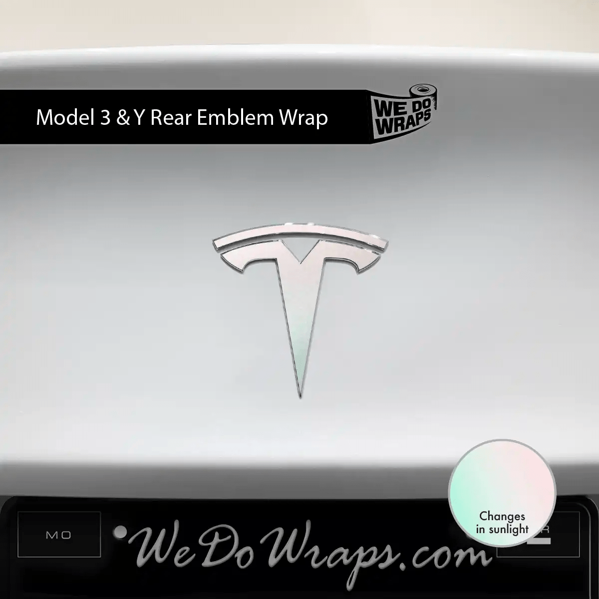 KPMF Matte Aurora Pearl Tesla Emblem Decals (Front + Back) | Model Y - Tesla Emblems