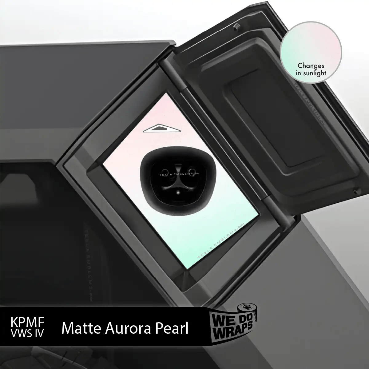KPMF Matte Aurora Pearl Tesla Charge Port Wrap | Cybertruck - Tesla Emblems