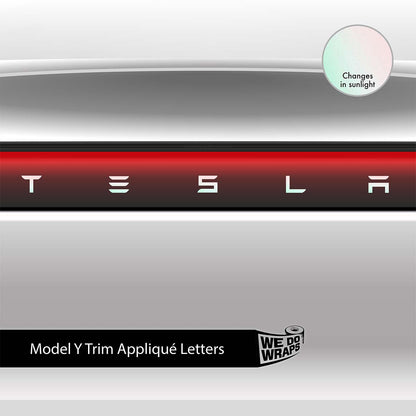 KPMF Matte Aurora Pearl Tesla Emblem Decals (Front + Back) | Model Y - Tesla Emblems