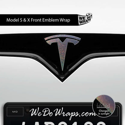 KPMF Morpheus Black Tesla Emblem Decals (Front + Back) | Model X - Tesla Emblems