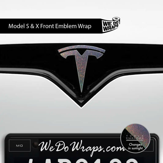 KPMF Morpheus Black Tesla Emblem Decals (Front + Back) | Model X - Tesla Emblems