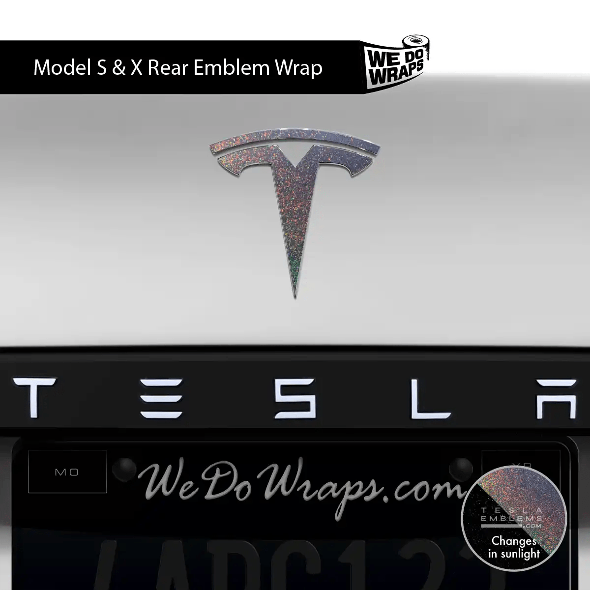 KPMF Morpheus Black Tesla Emblem Decals (Front + Back) | Model X - Tesla Emblems