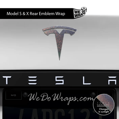 KPMF Morpheus Black Tesla Emblem Decals (Front + Back) | Model X - Tesla Emblems