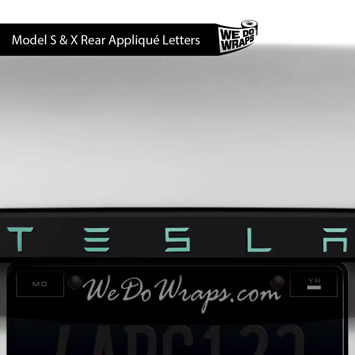 KPMF Satin Spearmint Tesla Emblem Decals (Front + Back) | Model S - Tesla Emblems