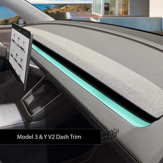 KPMF Satin Spearmint Tesla Dash Trim Wrap | Model 3 ’24-26 Refresh