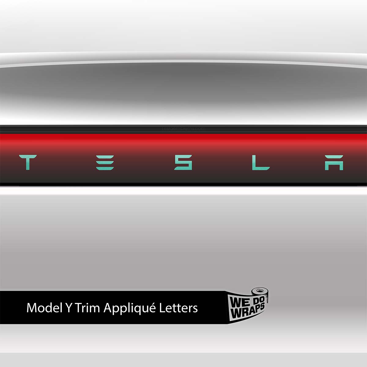 KPMF Satin Spearmint Tesla Emblem Decals (Front + Back) | Model Y - Tesla Emblems