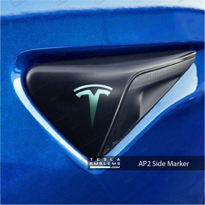 KPMF Satin Spearmint Tesla Side Marker Decals (2pcs) - Tesla Emblems