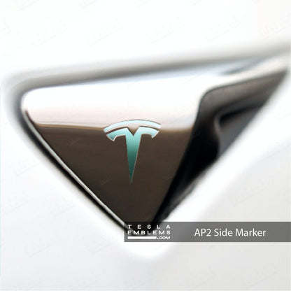 KPMF Satin Spearmint Tesla Side Marker Decals (2pcs) - Tesla Emblems