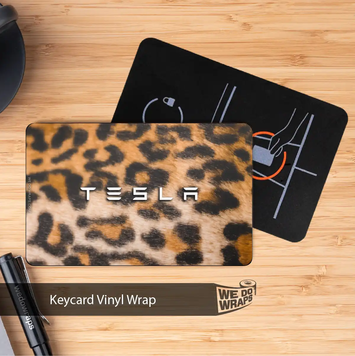 King Cheetah Fur Tesla Keycard Decal - Tesla Emblems