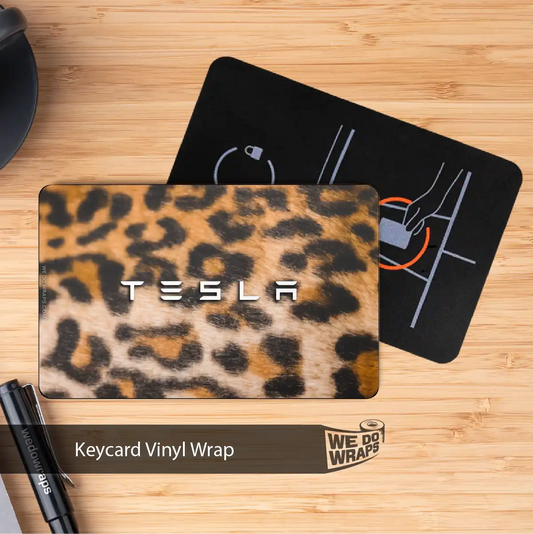 King Cheetah Fur Tesla Keycard Decal - Tesla Emblems