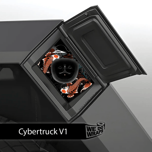 Koi Tattoo Art Tesla Charge Port Wrap | Cybertruck - Tesla Emblems