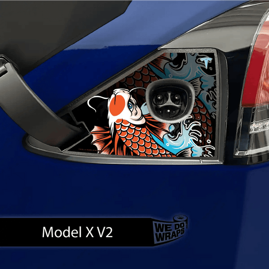 Koi Tattoo Art Tesla Charge Port Wrap | Model X - Tesla Emblems