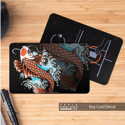 Koi Tattoo Art NFC Keycard Decal - Tesla Emblems