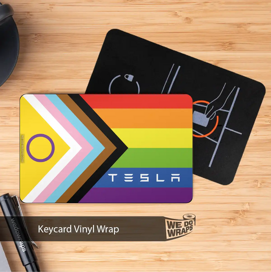 LGBTQ+ Pride Flag NFC Keycard Decal - Tesla Emblems