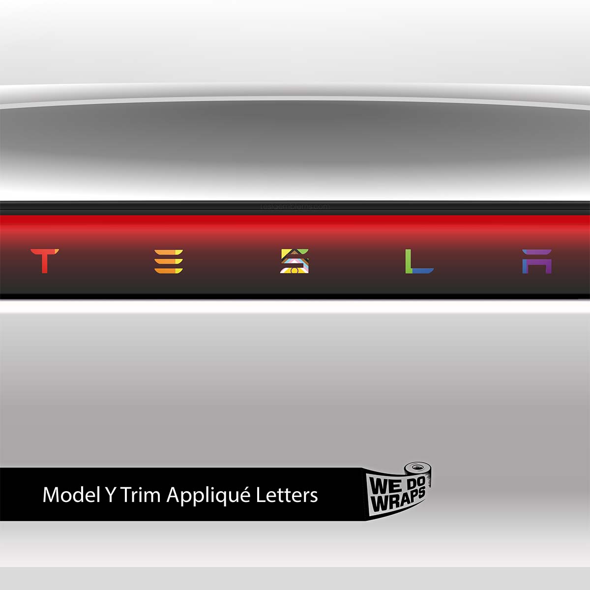 LGBTQ+ Pride Flag Tesla Emblem Decals (Front + Back) | Model Y - Tesla Emblems