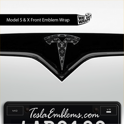 Designer LV Tesla Pattern Tesla Emblem Decals (Front + Back) - Tesla Emblems