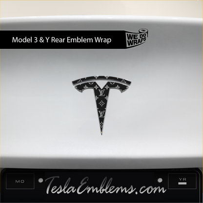 Designer LV Tesla Pattern Tesla Emblem Decals (Front + Back) - Tesla Emblems