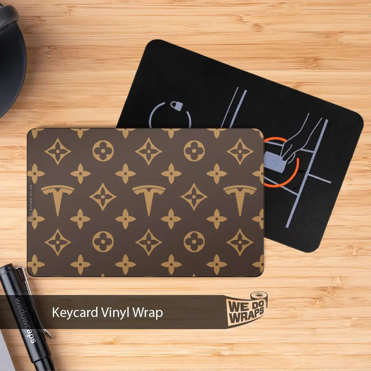 Designer Tesla Edition LV Pattern Keycard Decal - Tesla Emblems