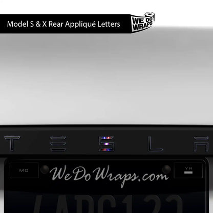 Laser Sword Clash Tesla Emblem Decals (Front + Back) | Model X - Tesla Emblems