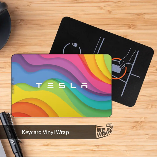 Layered Rainbow Keycard Decal - Tesla Emblems
