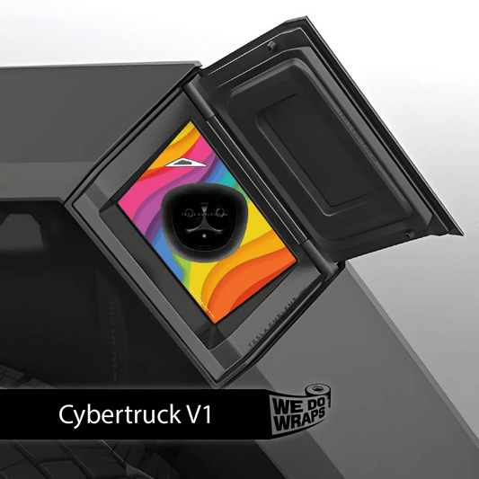 Layered Rainbow Tesla Charge Port Wrap | Cybertruck - Tesla Emblems