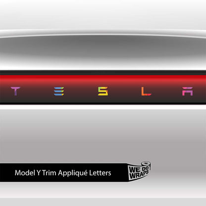 Layered Rainbow Tesla Emblem Decals (Front + Back) | Model Y - Tesla Emblems