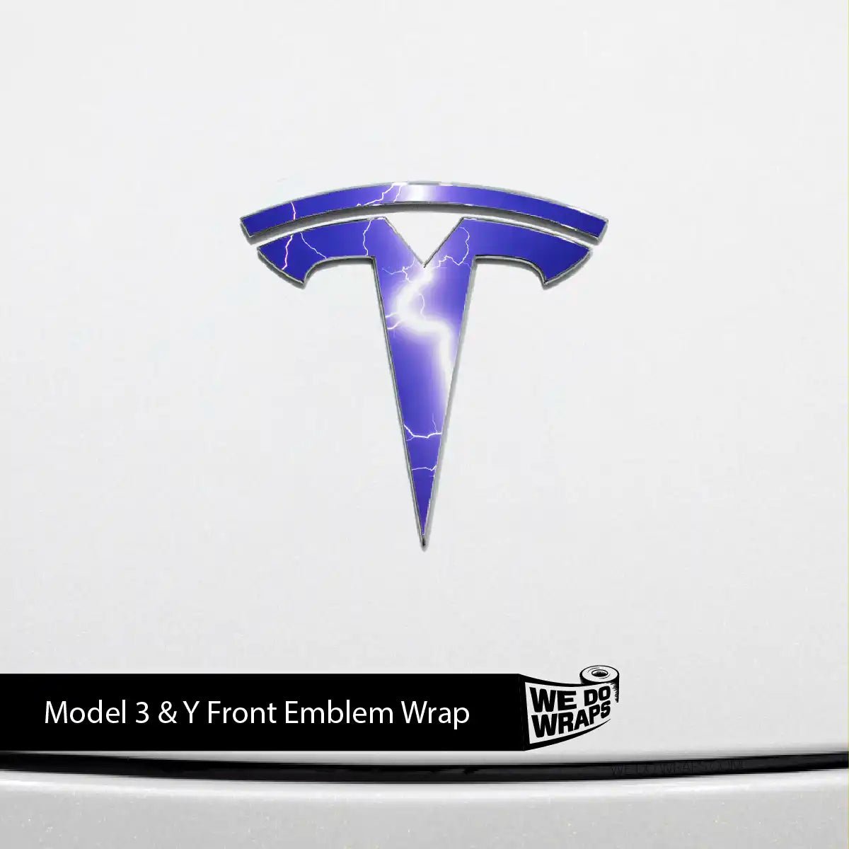 Lightning Tesla Emblem Decals (Front + Back) | Model Y - Tesla Emblems