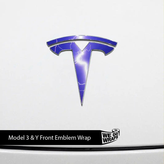 Lightning Tesla Emblem Decals (Front + Back) | Model Y