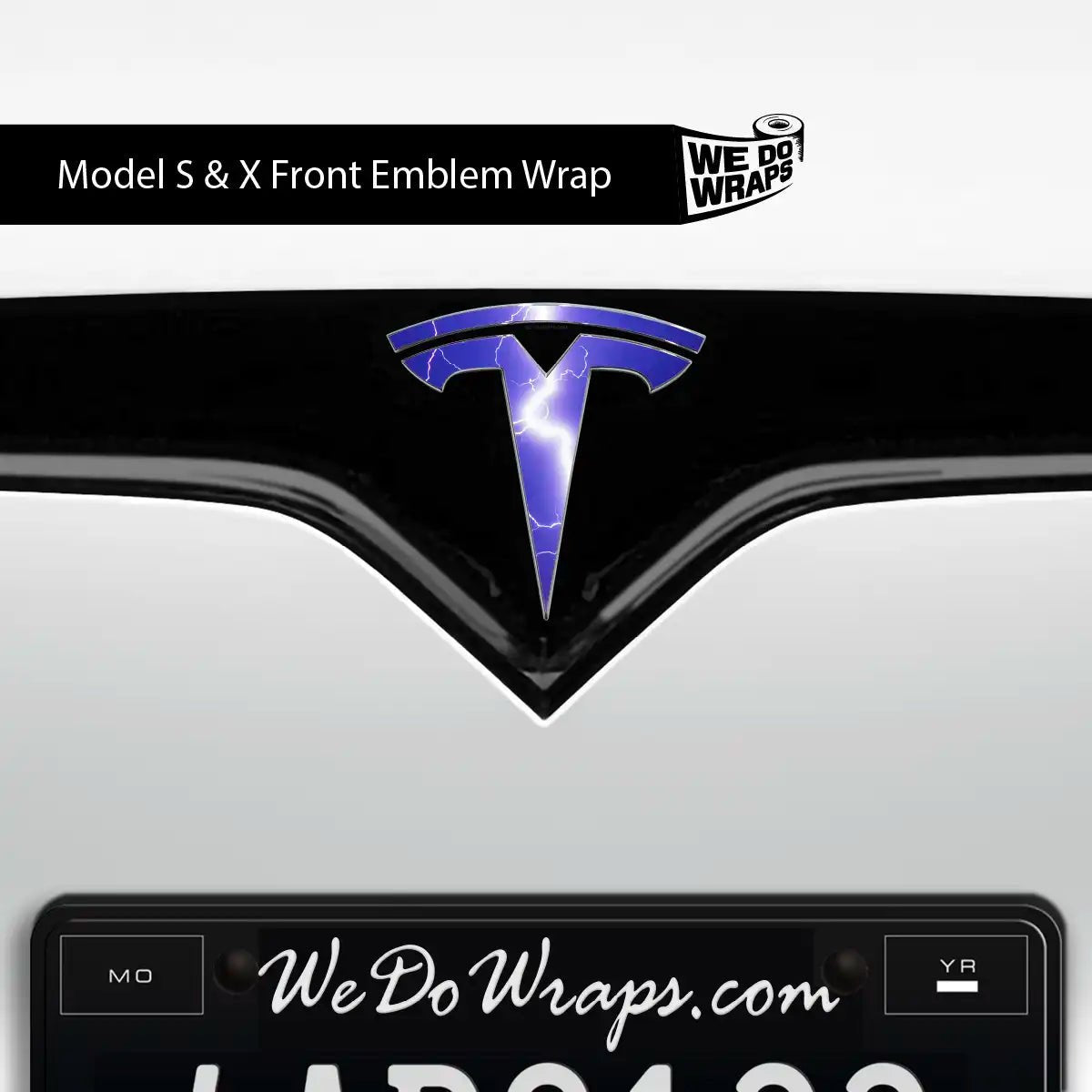 Lightning Tesla Emblem Decals (Front + Back) | Model S - Tesla Emblems