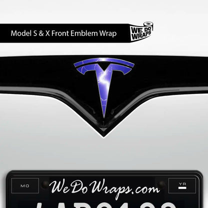 Lightning Tesla Emblem Decals (Front + Back) | Model S - Tesla Emblems