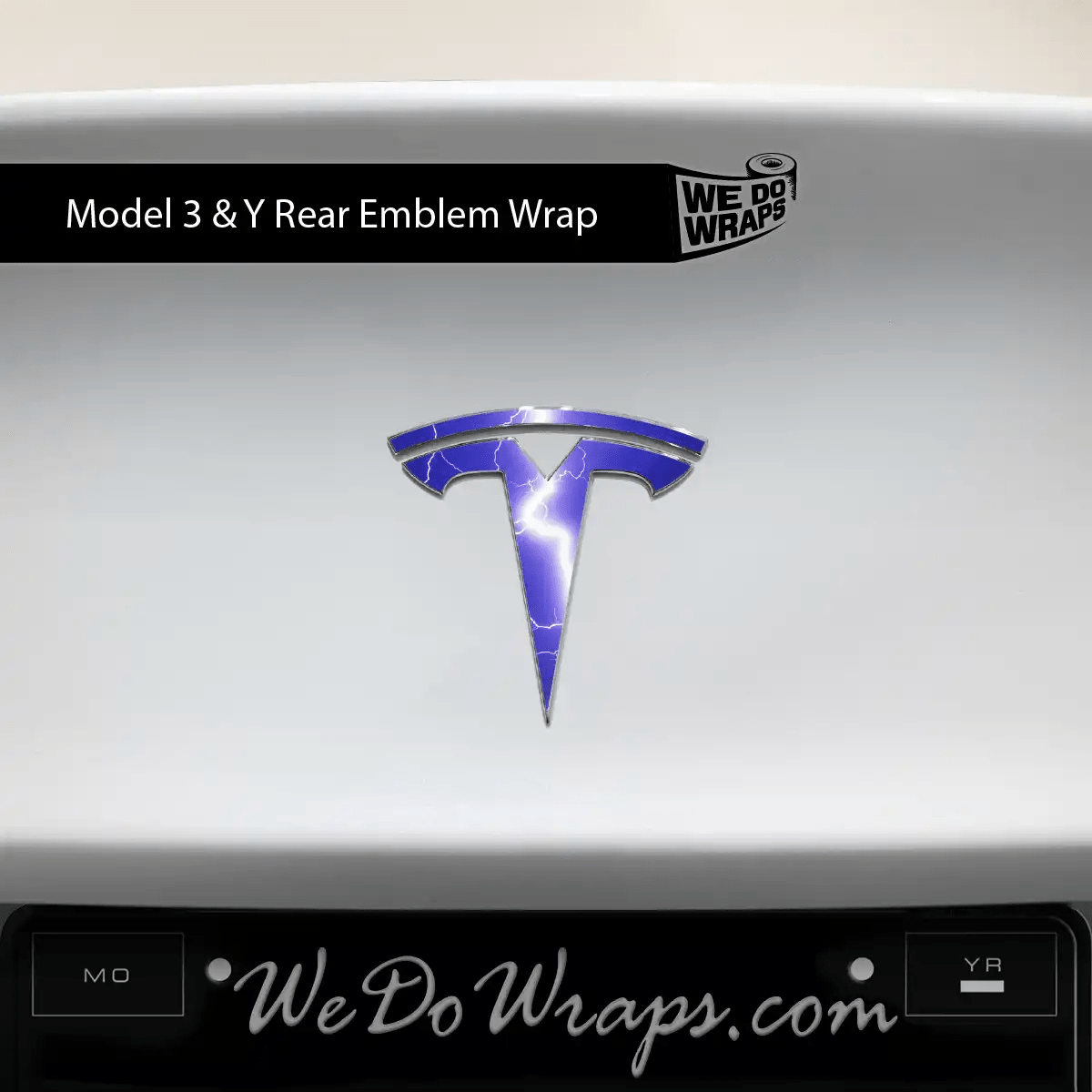 Lightning Tesla Emblem Decals (Front + Back) | Model Y - Tesla Emblems