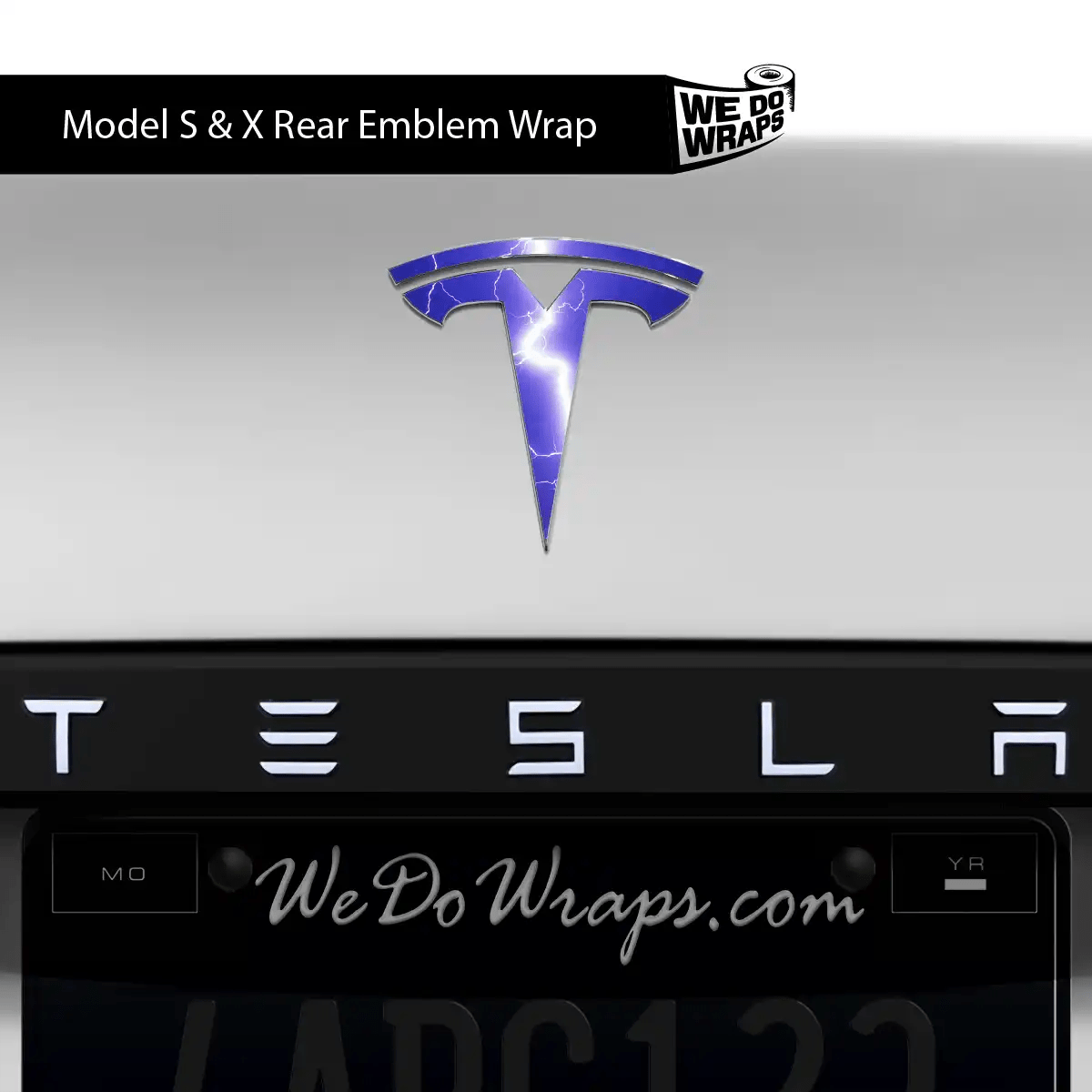 Lightning Tesla Emblem Decals (Front + Back) | Model S - Tesla Emblems