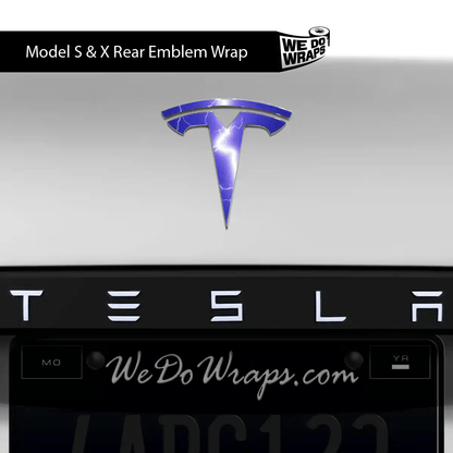 Lightning Tesla Emblem Decals (Front + Back) | Model S - Tesla Emblems