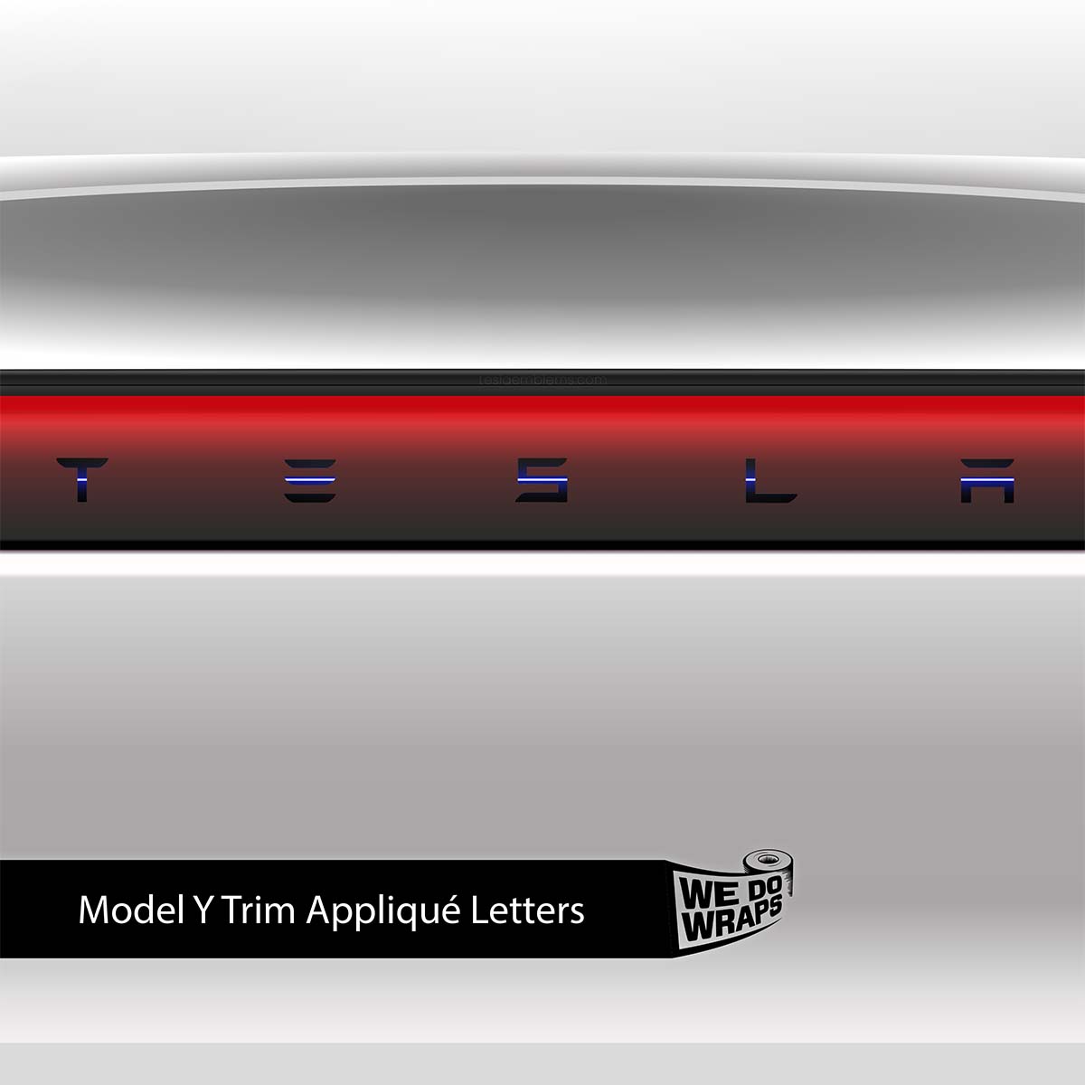 Blue Laser Sword Tesla Emblem Decals (Front + Back) | Model Y - Tesla Emblems