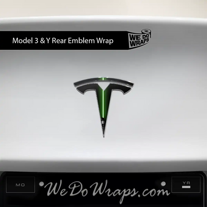 Green Laser Sword Tesla Emblem Decals (Front + Back) | Model 3 - Tesla Emblems