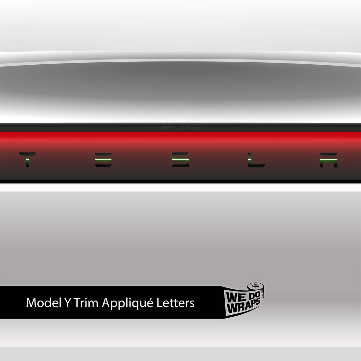 Green Laser Sword Tesla Emblem Decals (Front + Back) | Model Y - Tesla Emblems