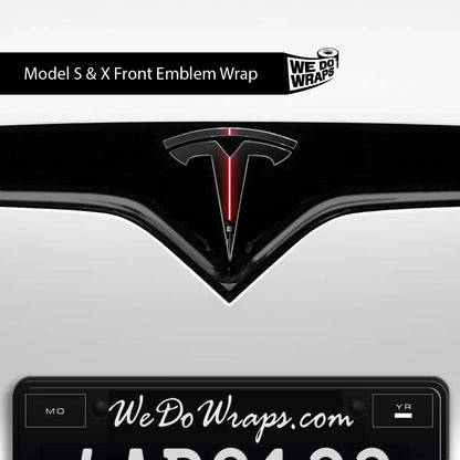 Red Laser Sword Tesla Emblem Decals (Front + Back) | Model S - Tesla Emblems