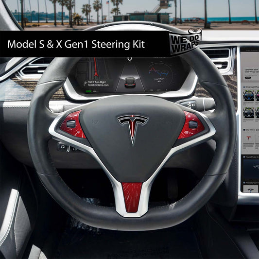 Red Laser Sword Tesla Steering Wheel Emblem Decal | Model S - Tesla Emblems