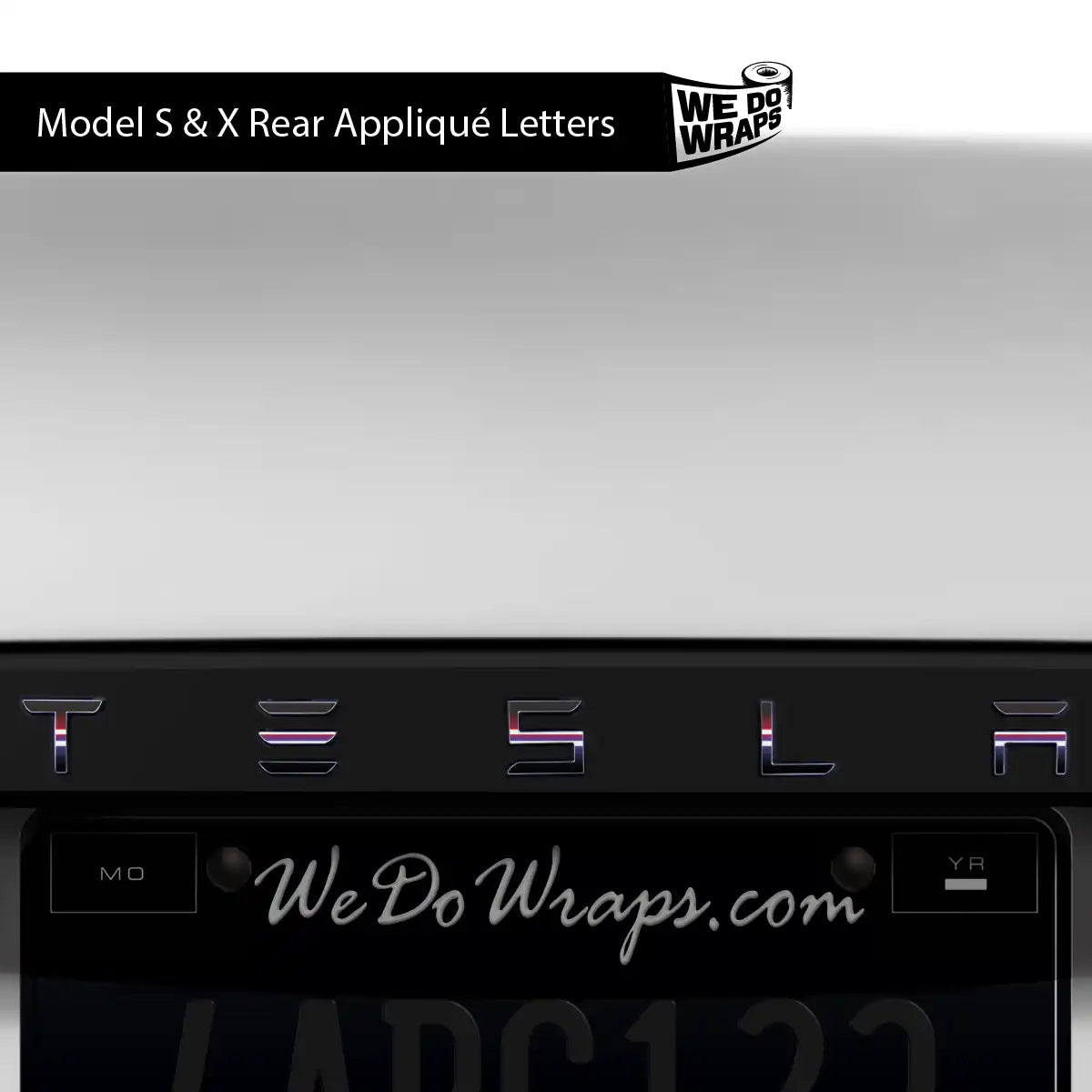 Side by Side Laser Sword Tesla Emblem Decals (Front + Back) | Model S - Tesla Emblems