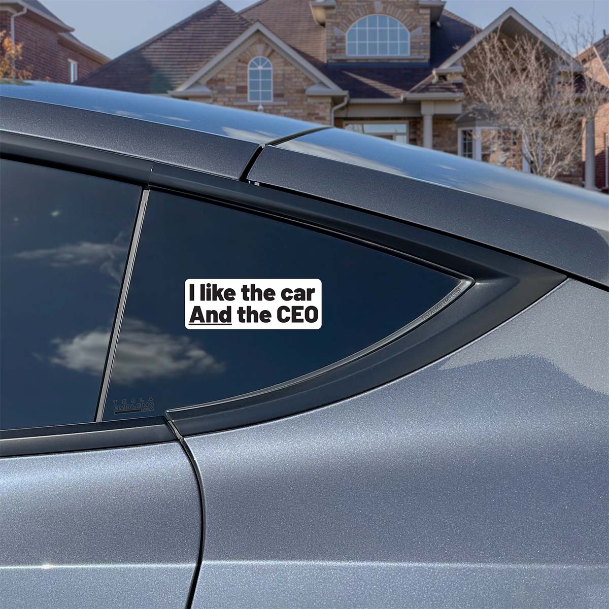 I Like The Car And The CEO Vinyl Decal Sticker - Tesla Emblems