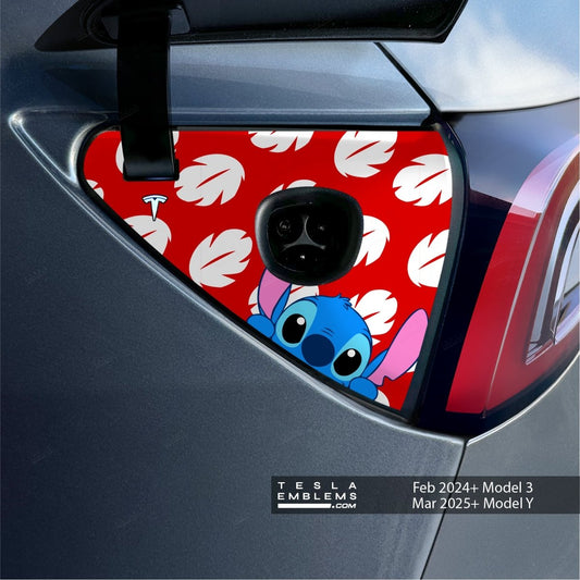 Lilo & Stitch Tesla Charge Port Wrap | Model Y - Tesla Emblems