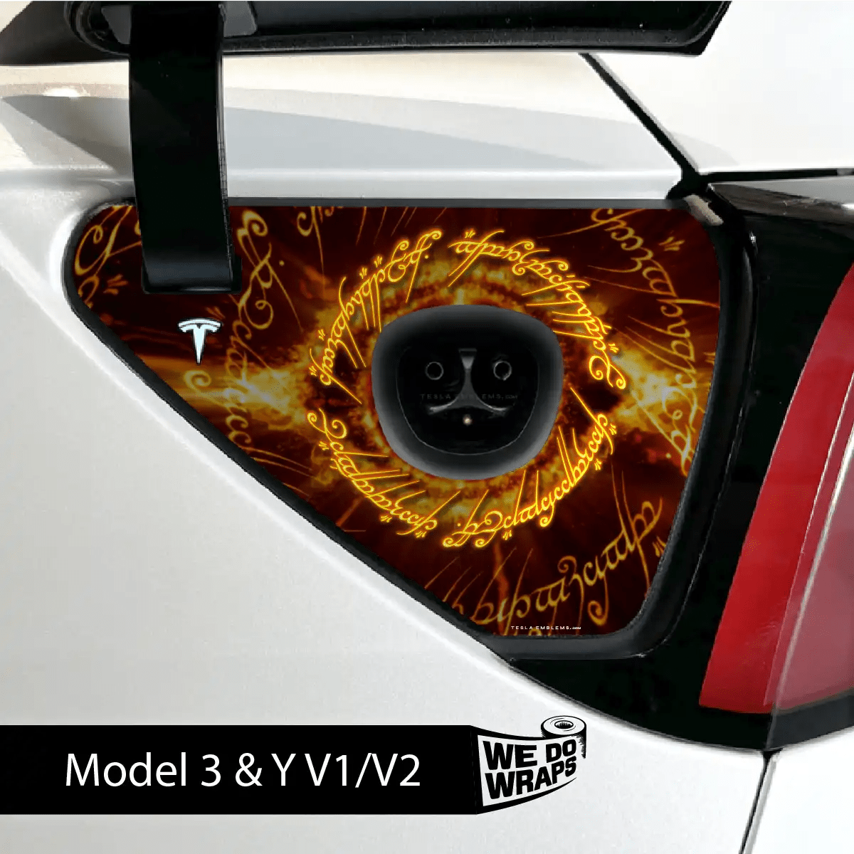 One Ring Tesla Charge Port Wrap | Model 3 - Tesla Emblems