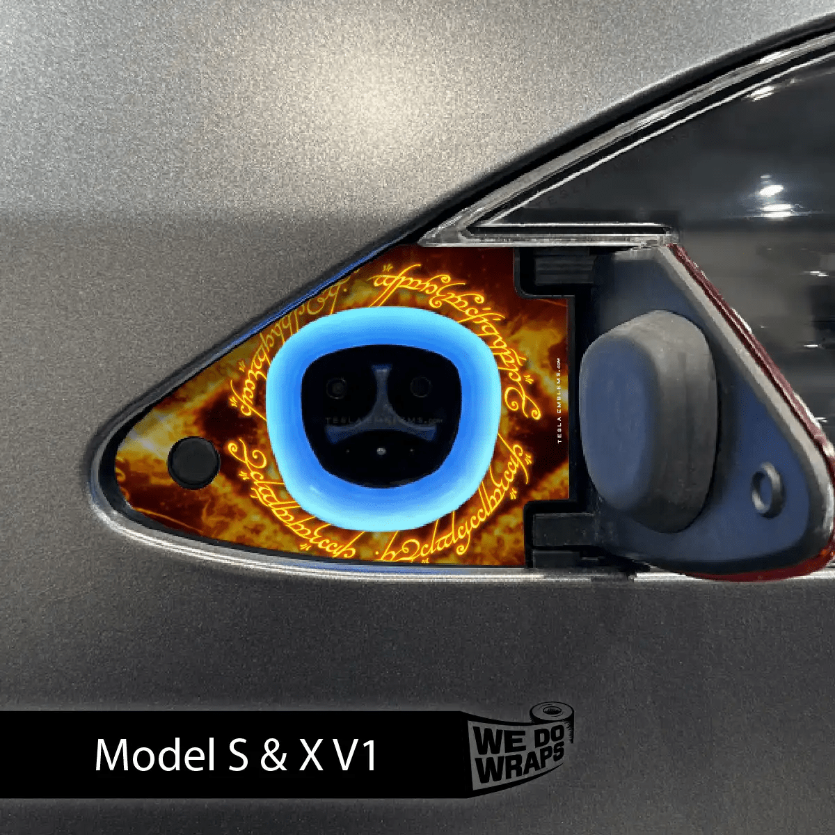 One Ring Tesla Charge Port Wrap | Model S - Tesla Emblems