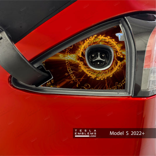 Lord of the Rings Tesla Charge Port Wrap - Tesla Emblems