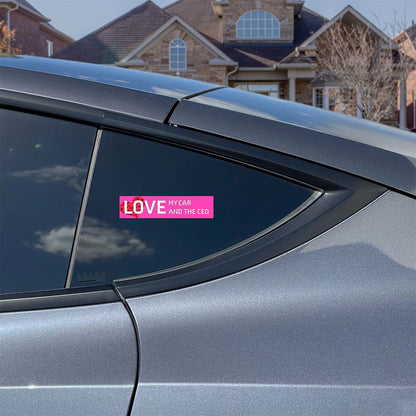 Love My Car And The CEO Vinyl Decal Sticker - Tesla Emblems