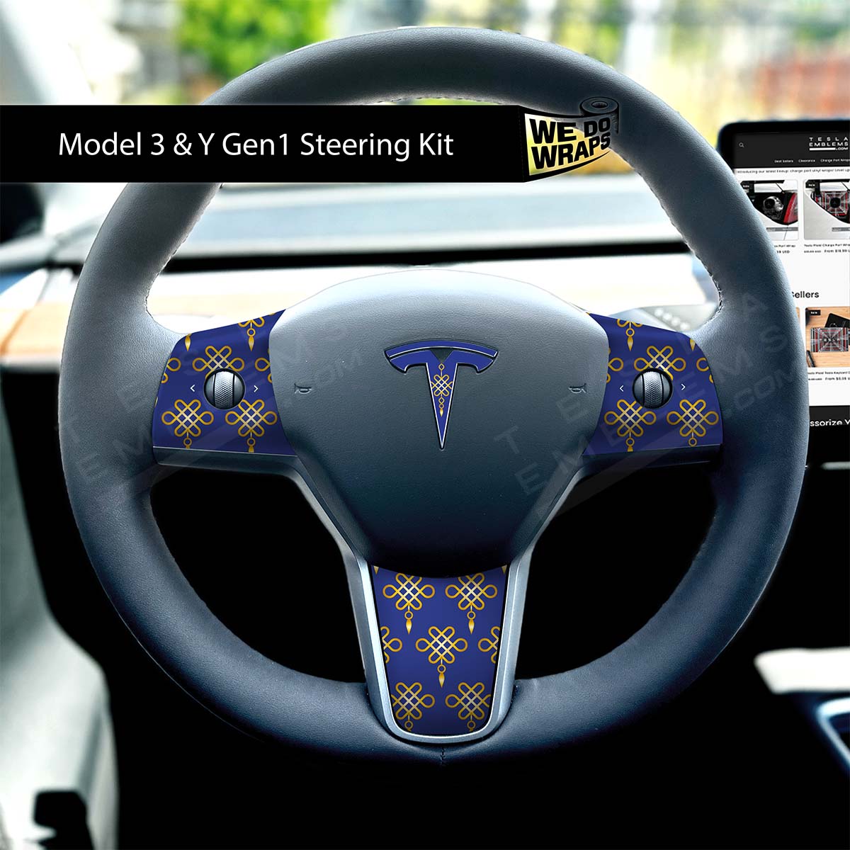 Lucky Knot Steering Wheel Wrap | M3 2017 - Jan 2024 - Tesla Emblems