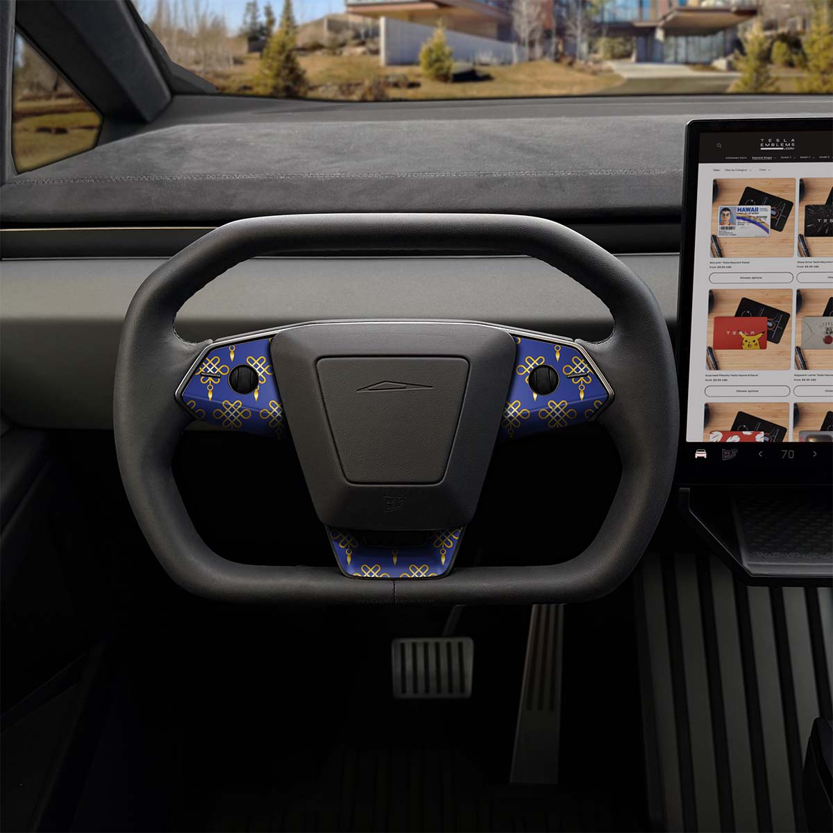 Lucky Knot Tesla Steering Wheel Trim Decal Kit (3pcs) | Cybertruck - Tesla Emblems