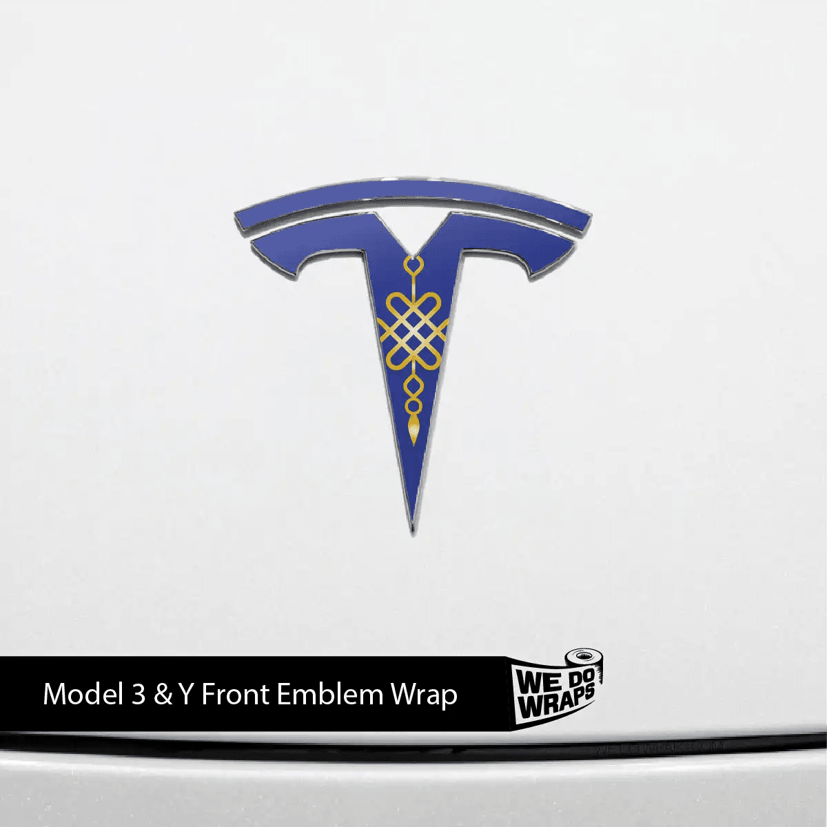 Lucky Knot Tesla Emblem Decals (Front + Back) | Model 3 - Tesla Emblems
