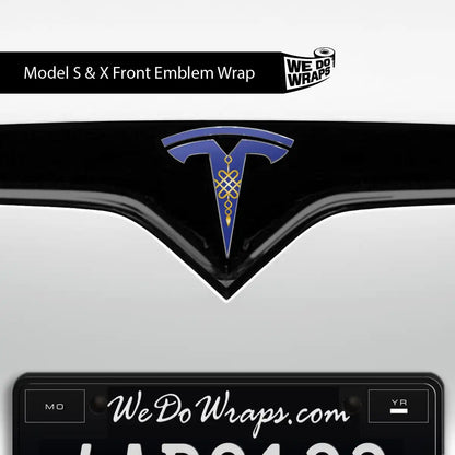 Lucky Knot Tesla Emblem Decals (Front + Back) | Model X - Tesla Emblems