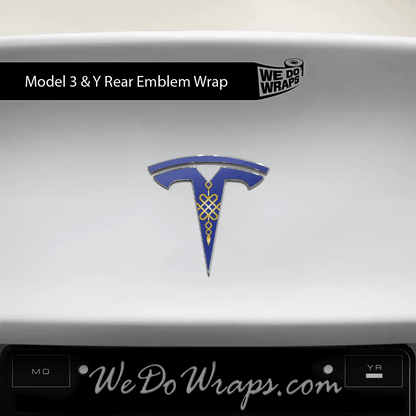 Lucky Knot Tesla Emblem Decals (Front + Back) | Model 3 - Tesla Emblems